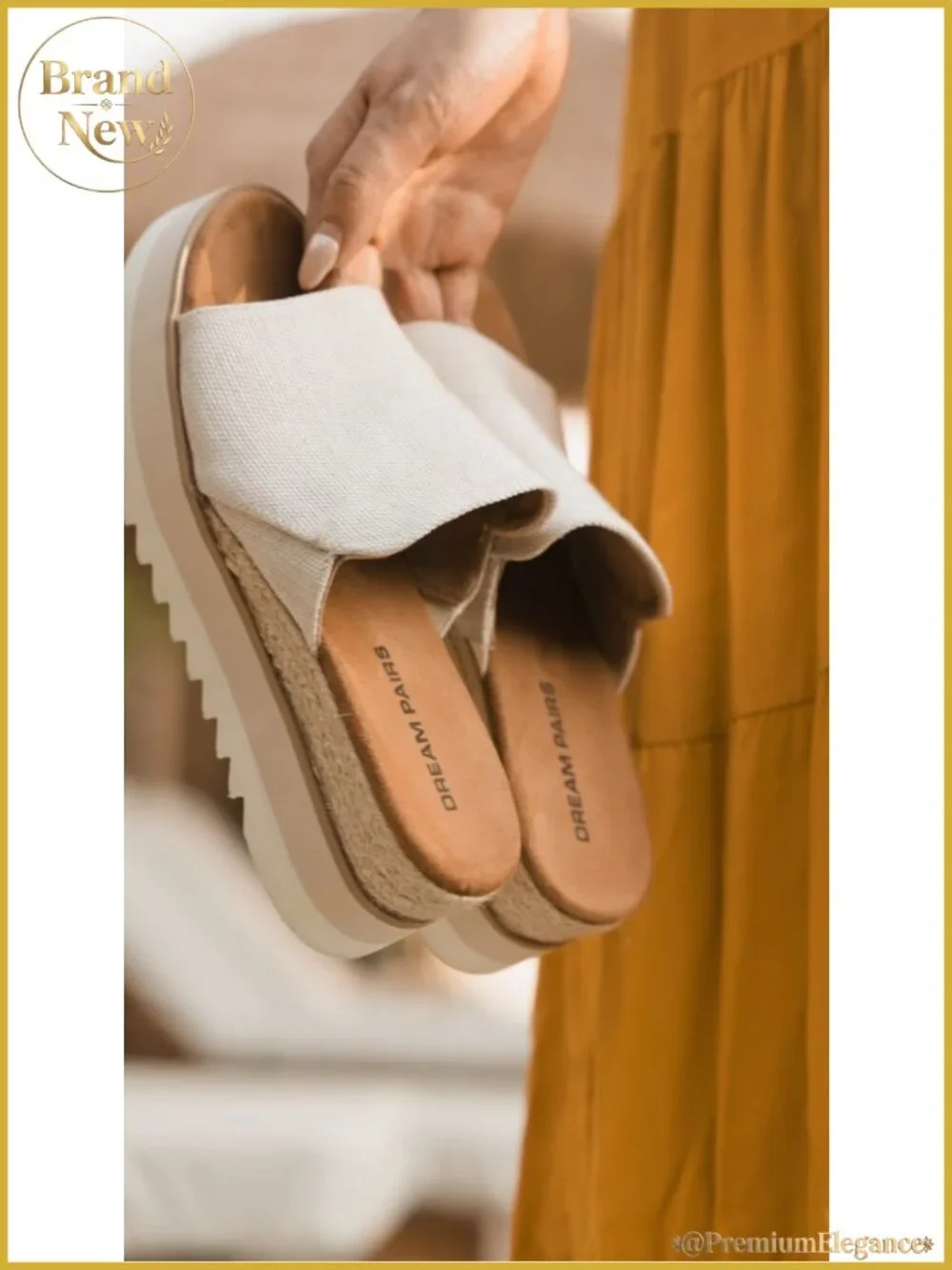 Women's Platform Slip-On Espadrille Sandals Canvas Wedge 2.75 Inch